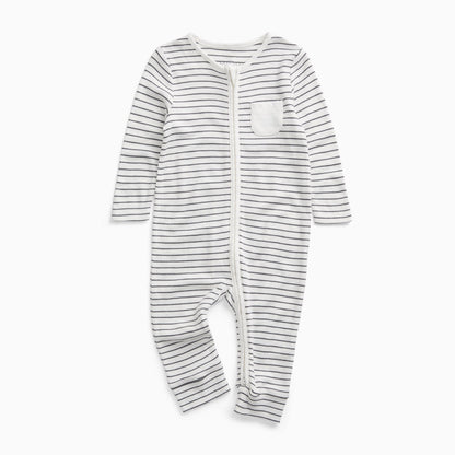 Clever Zip Sleepsuit - Grey Stripe