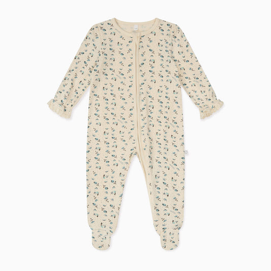 Floral Ribbed Clever Zip Sleepsuit
