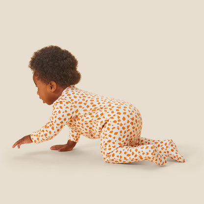 Giraffe Spot Ribbed Clever Zip Sleepsuit