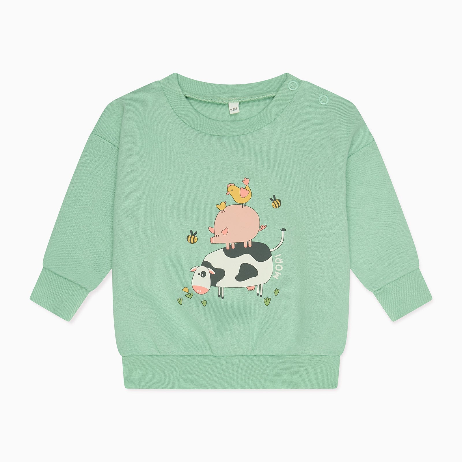 Farmyard Friends Sweatshirt & Stripe Ribbed Leggings Outfit