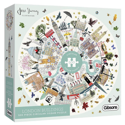Gibsons Josie Shenoy London Buildings 500pc Circular Puzzle