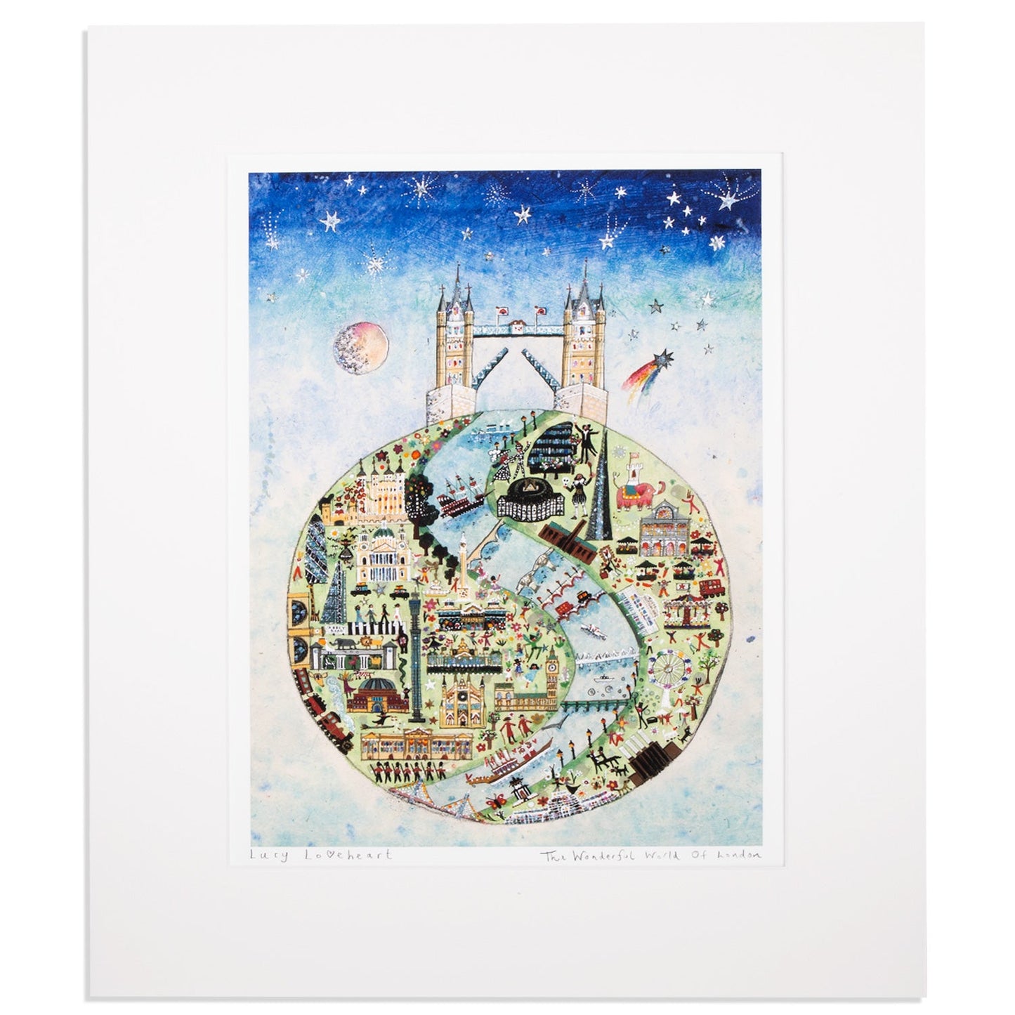 Lucy Loveheart The Wonderful World Of London Mounted Art Print A3