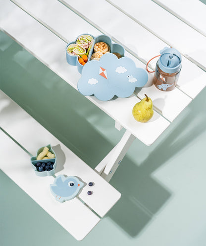 Done By Deer Lunch & Snack Box with straw Bottle Playground Blue