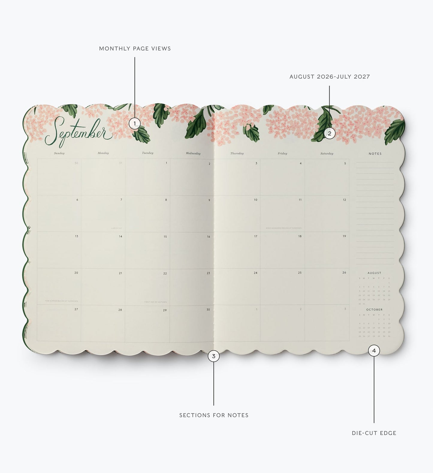 2026-2027 12-Month Academic Appointment Notebook - Pink Hydrangea