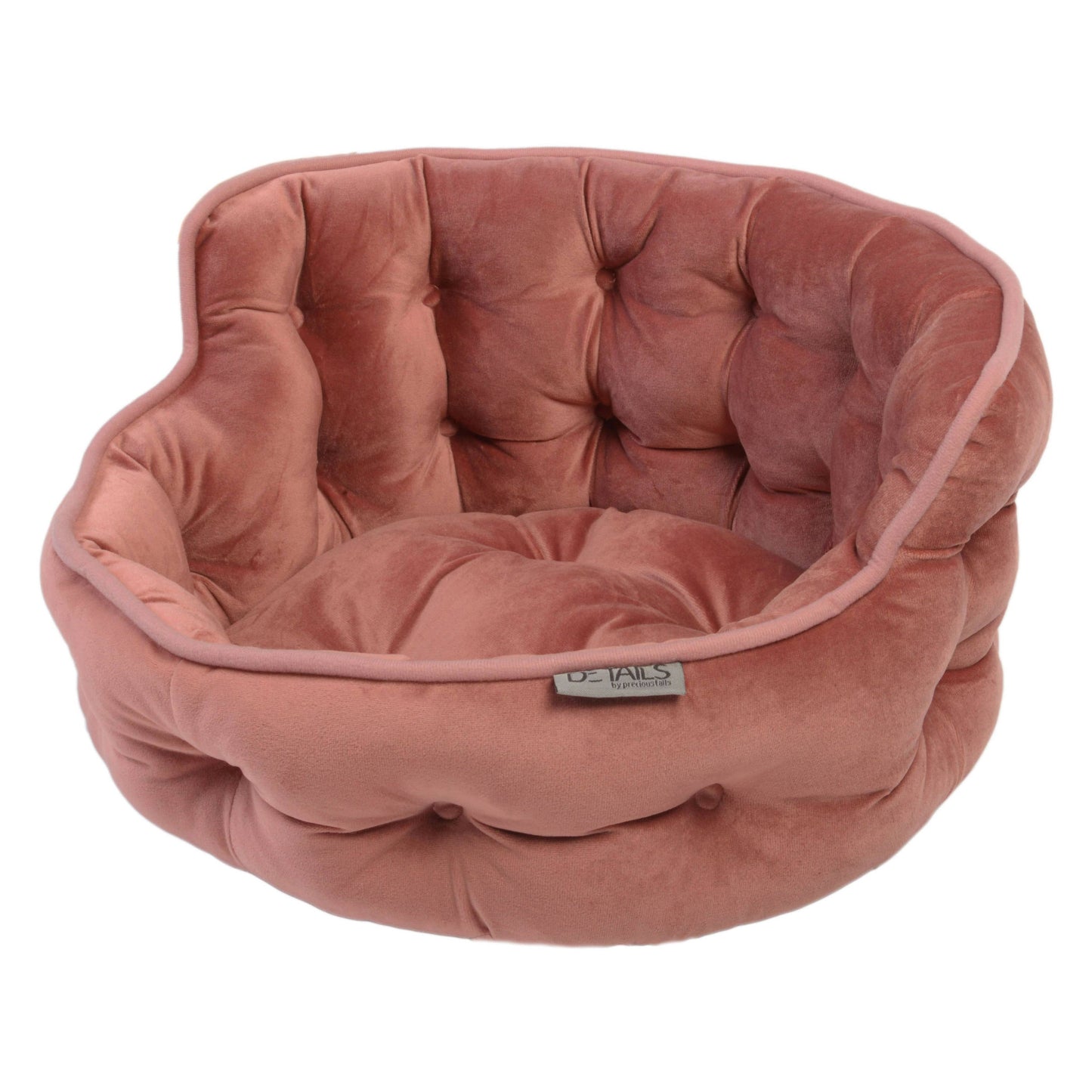 Precious Tails Ultra Plush Mini Tufted Velvet Round Cuddler Beds