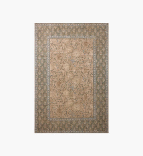 Edinburgh Aster Power Loomed Rug - Sand & Green