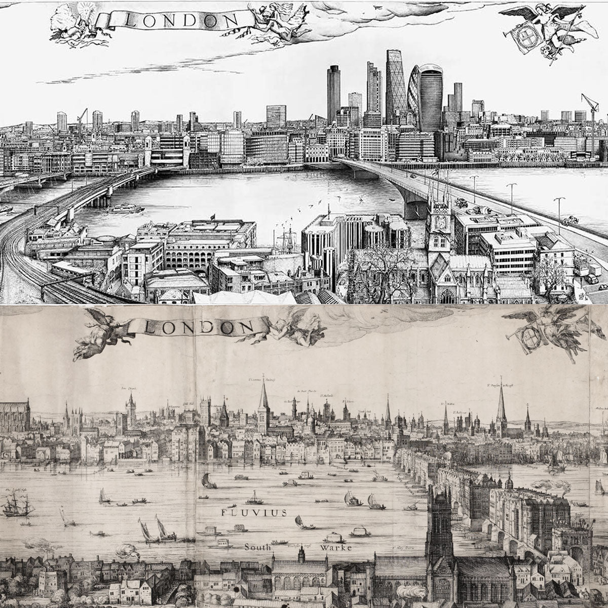 Robin Reynolds London Redrawn Panorama Print