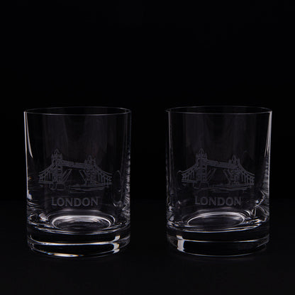 Tower Bridge Round Dram Whisky Glasses Boxed Set