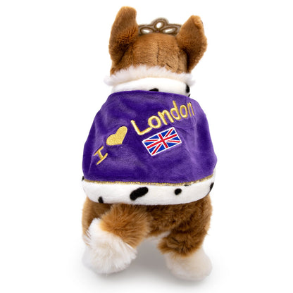 Royal Corgi Dog Soft Toy with Cape and Crown