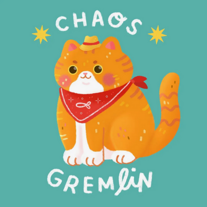 Chaos Gremlin Cat Sticker -Vica Lew