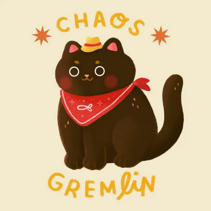 Chaos Gremlin Cat Sticker -Vica Lew