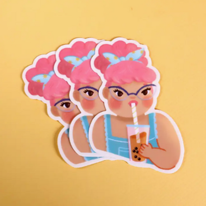 Boba Girl Sticker -Vica Lew