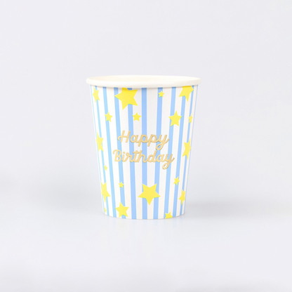 Bright Star Happy Birthday Cups (x8)