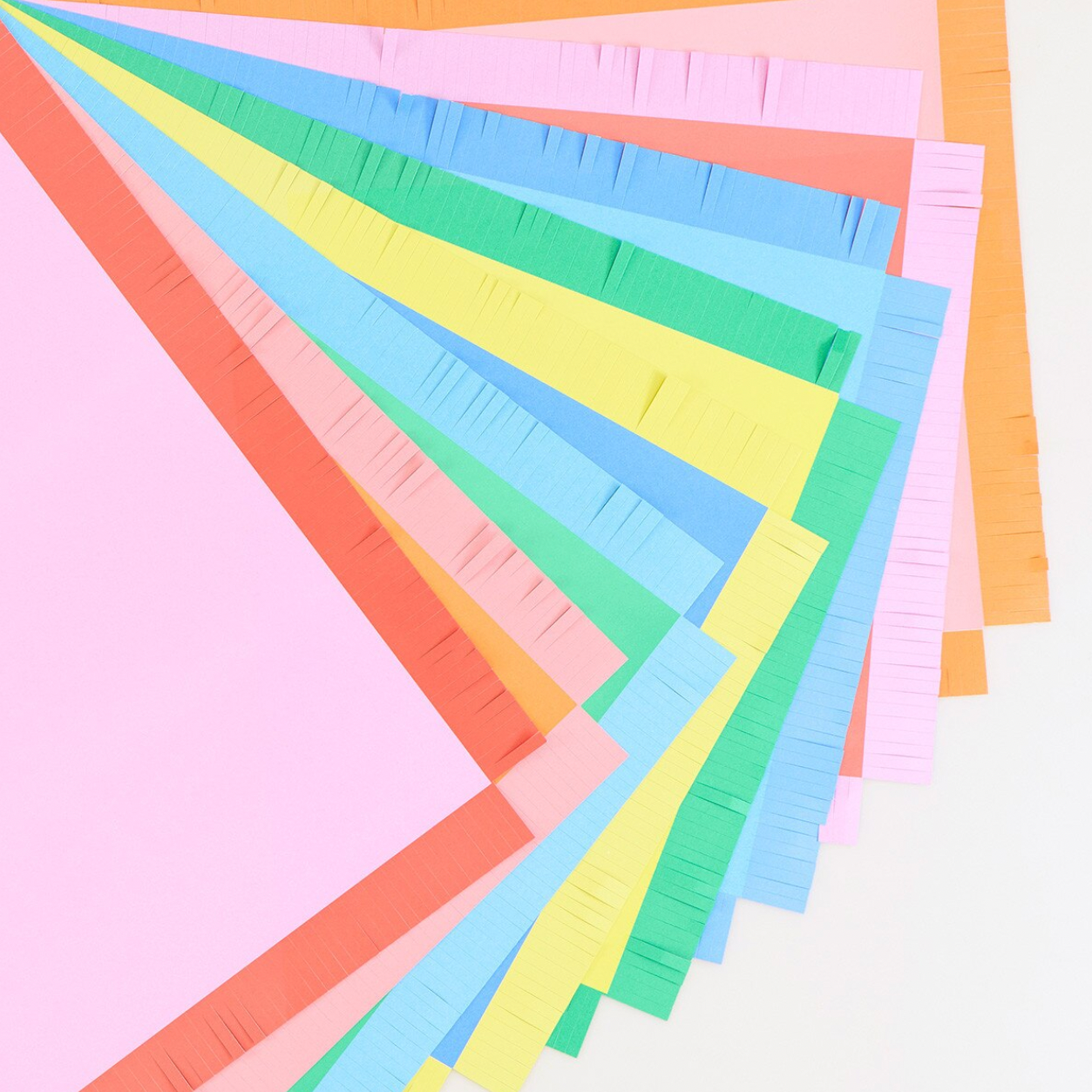 Bright Fringed Paper Placemats (x12)