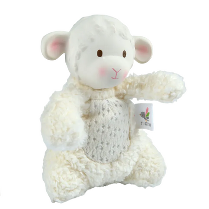 Bahbah the Lamb Baby Soft Toy with Organic Natural Rubber Teether Head