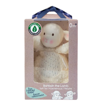 Bahbah the Lamb Baby Soft Toy with Organic Natural Rubber Teether Head