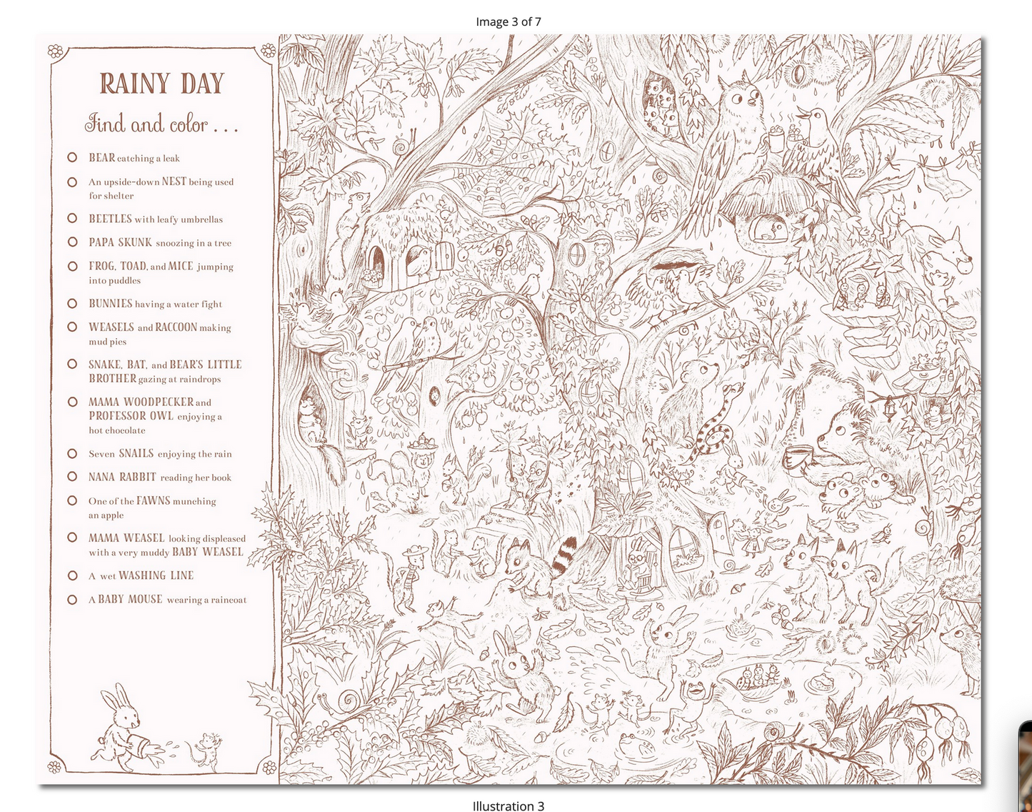 Brown Bear Wood: A Search-and-Find Coloring Book: Over 100 Things to find