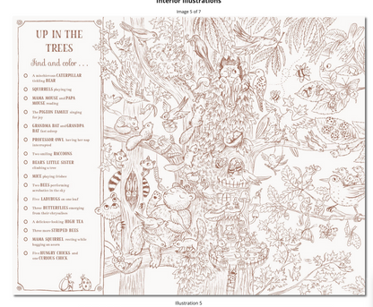 Brown Bear Wood: A Search-and-Find Coloring Book: Over 100 Things to find