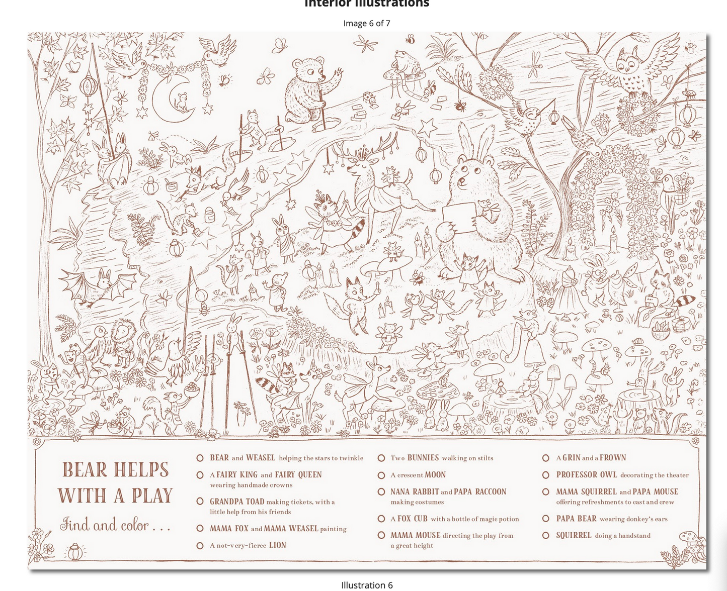 Brown Bear Wood: A Search-and-Find Coloring Book: Over 100 Things to find