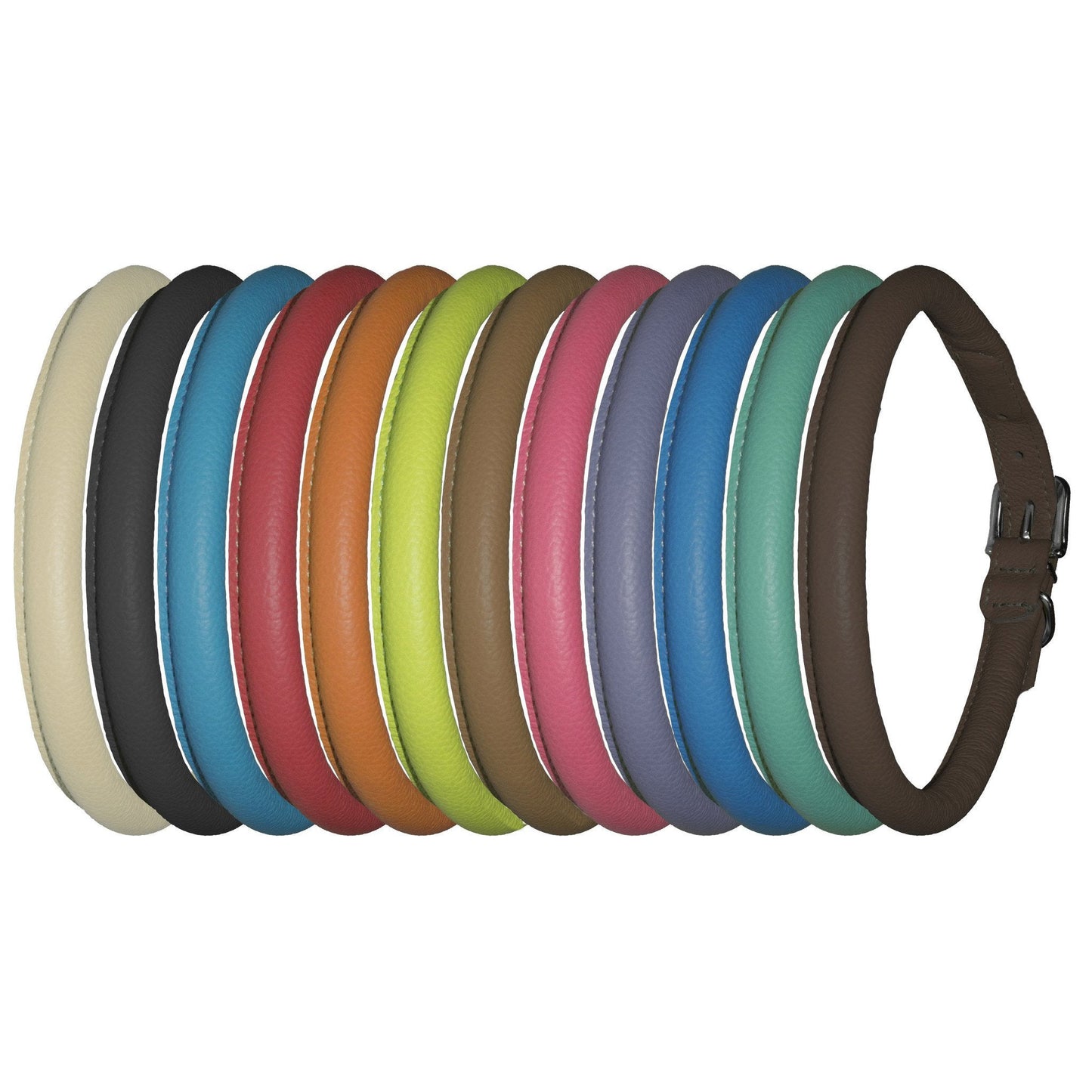 Dog Bar Soft Leather Rolled Collar