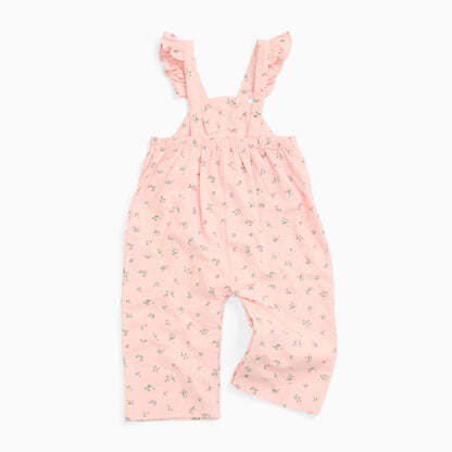 Floral Frilled Soft Corduroy Dungarees