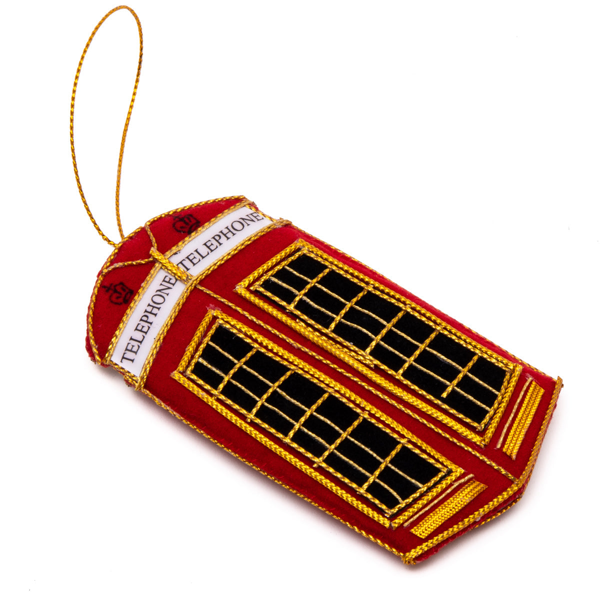 Telephone Box Stitched Christmas Decoration