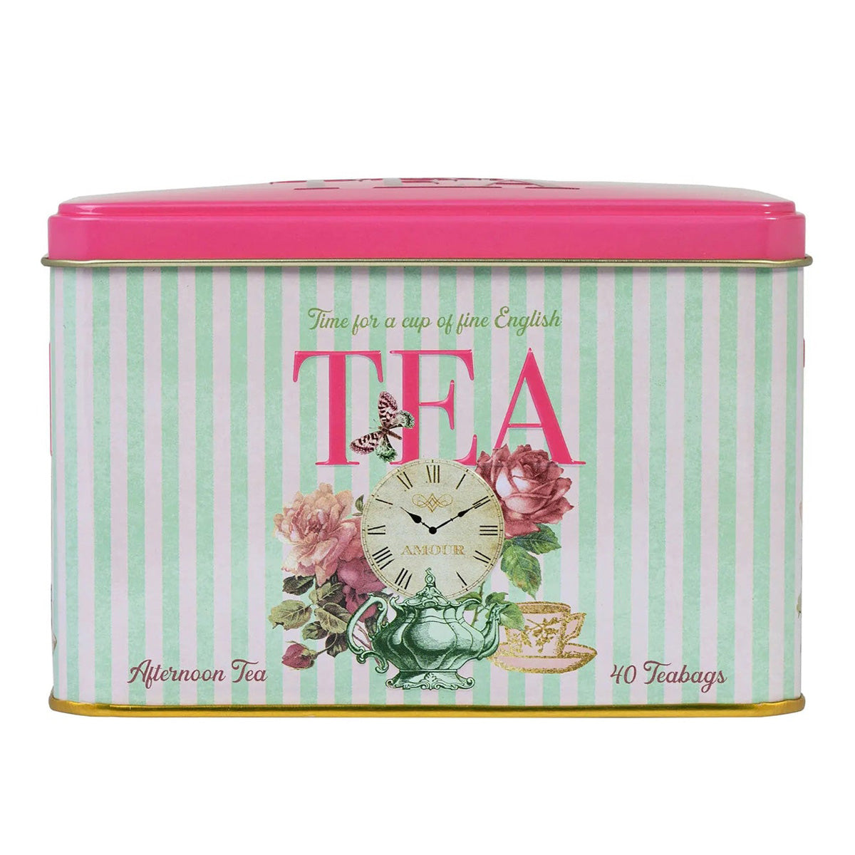 New English Teas - Time For Tea Pink Tin
