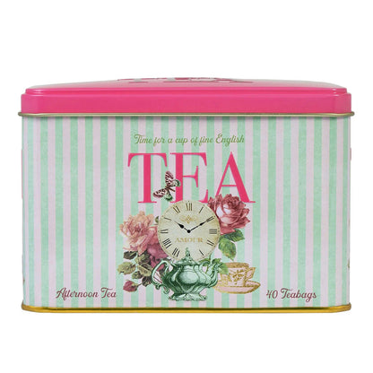 New English Teas - Time For Tea Pink Tin