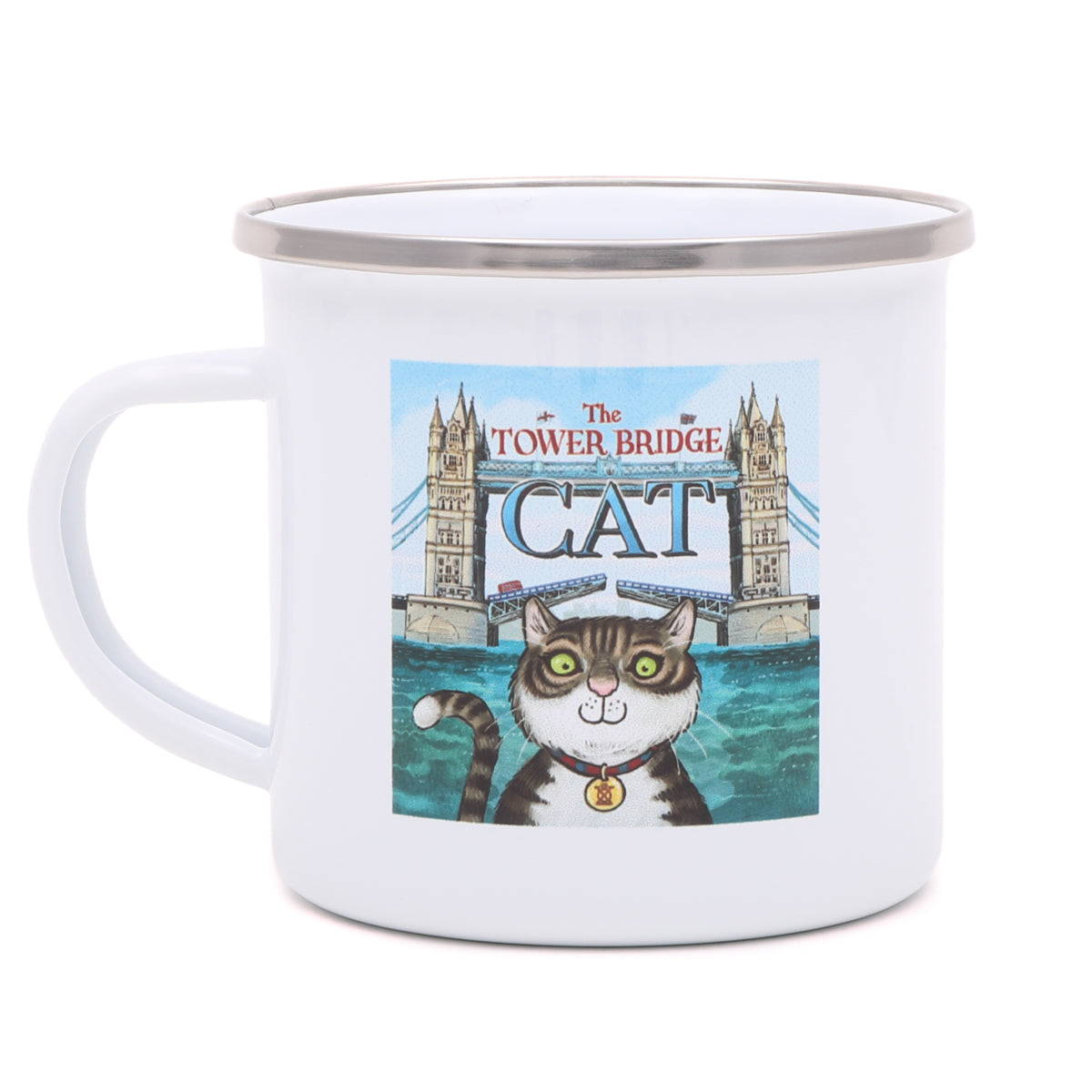 The Tower Bridge Cat Enamel Mug