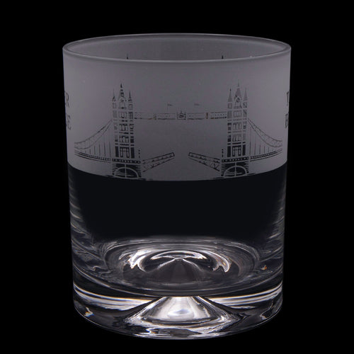 London Tower Bridge Milford Glass Whisky Tumbler