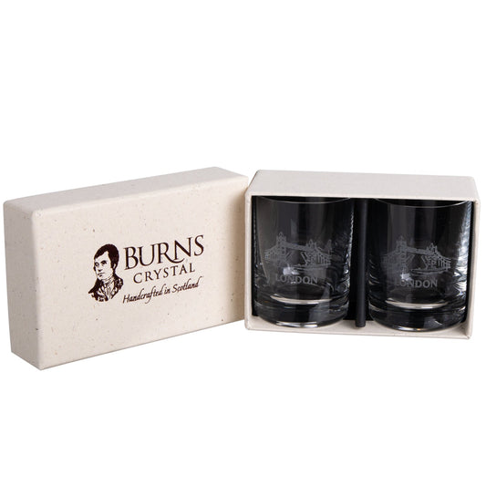 Tower Bridge Round Dram Whisky Glasses Boxed Set