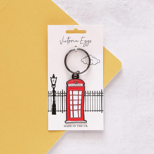 Victoria Eggs Enamel Telephone Box Keyring