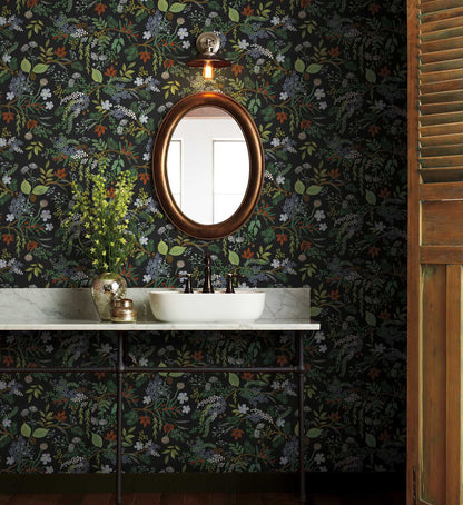 Juniper Forest Wallpaper - Black