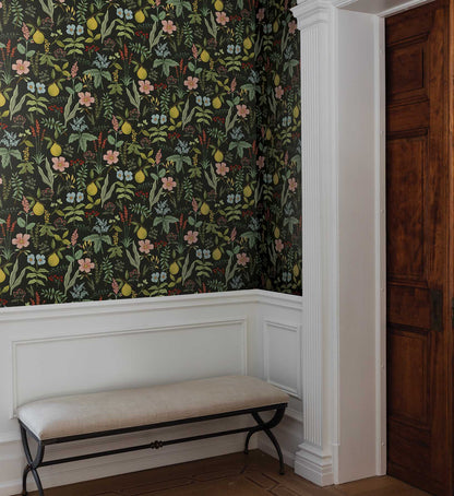Herb Garden Peel & Stick Wallpaper Sample - Black