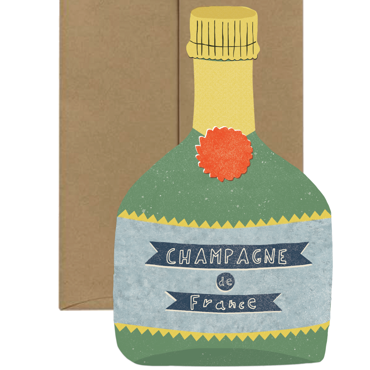 Champagne Card - French Collection Die Cut