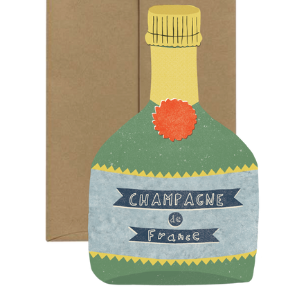 Champagne Card - French Collection Die Cut