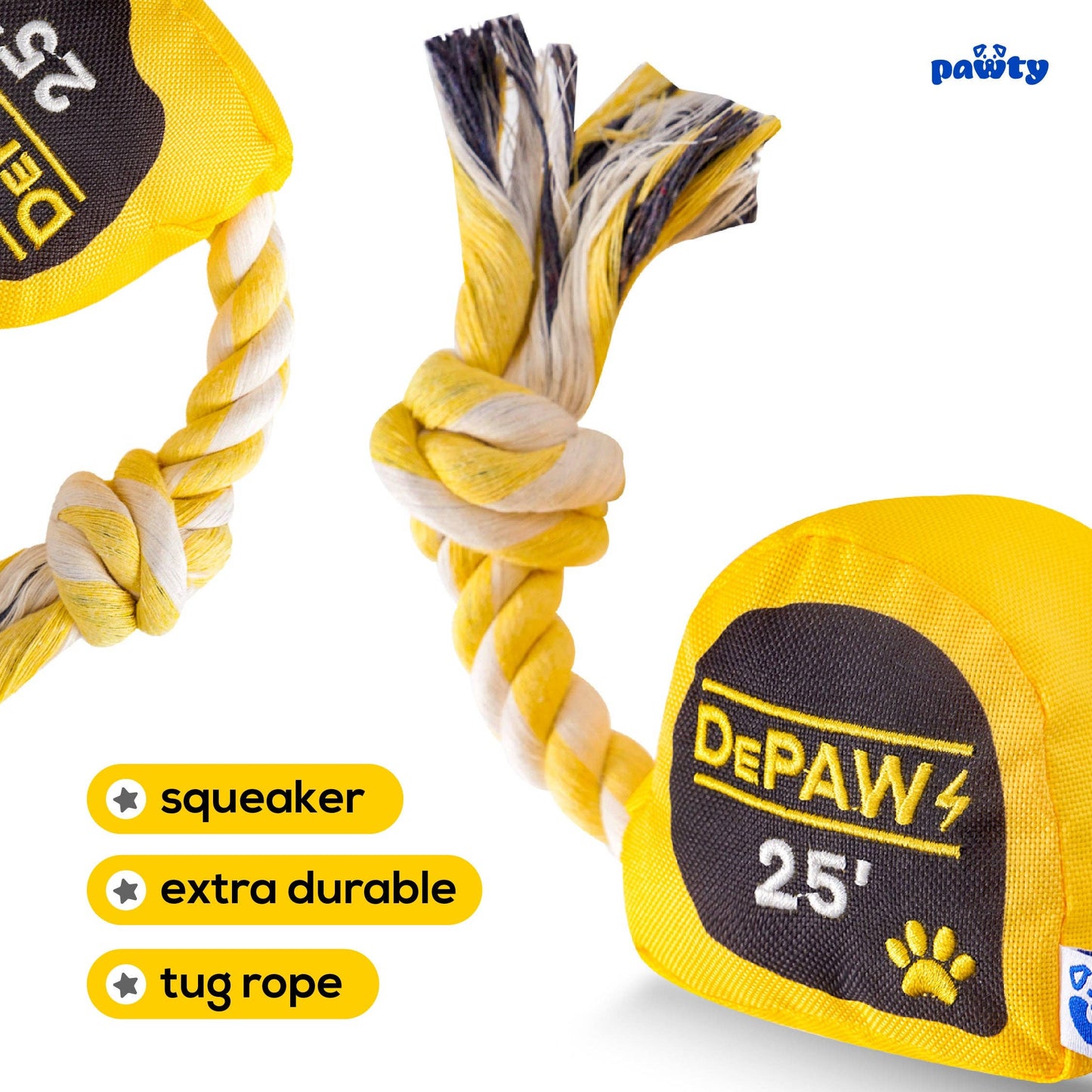 PAWTY Dog Toys - Tape Measurer