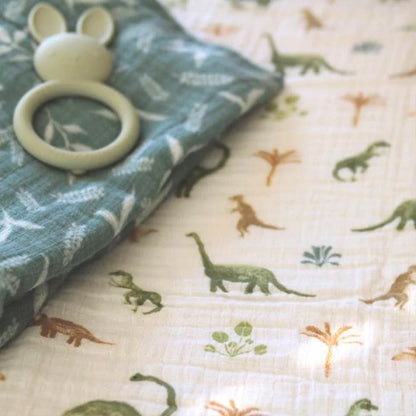 aden + anais Essentials Cotton Muslin Swaddle Blankets - 2 Pack - Dino Jungle