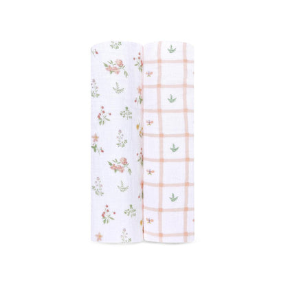 aden + anais Essentials Cotton Muslin Swaddle Blanket - 2 Pack - Country Floral
