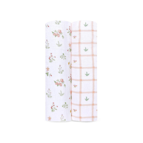 aden + anais Essentials Cotton Muslin Swaddle Blanket - 2 Pack - Country Floral