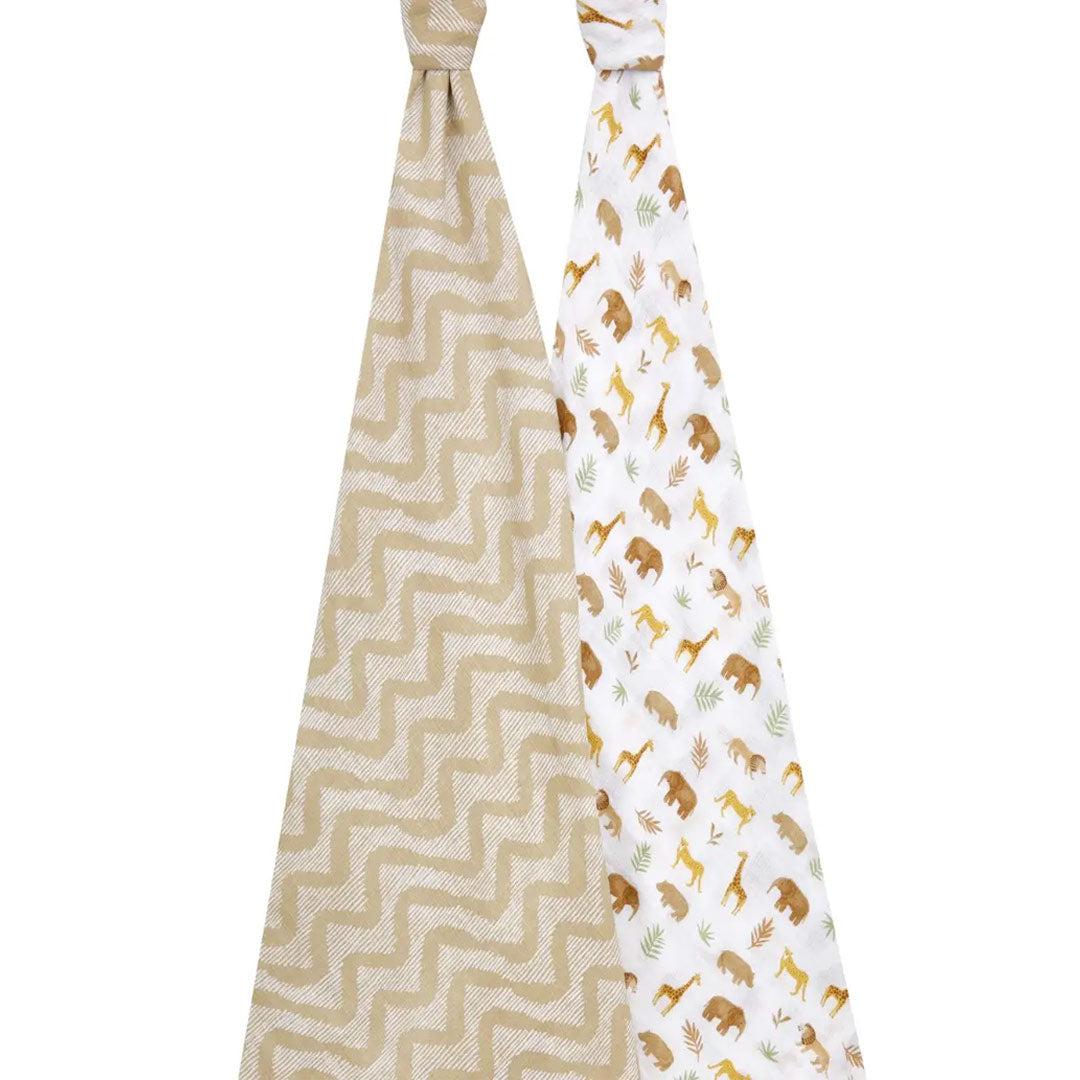 aden + anais Essentials Cotton Muslin Swaddle Blanket - 2 Pack - Tanzania