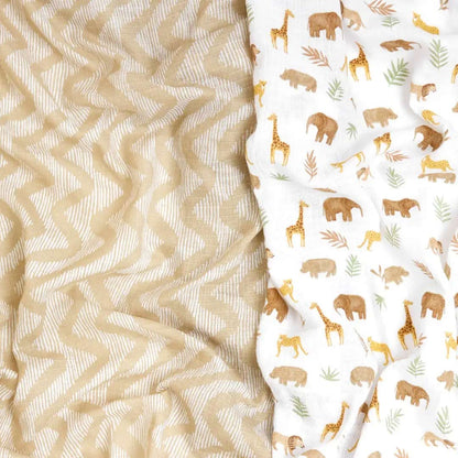 aden + anais Essentials Cotton Muslin Swaddle Blanket - 2 Pack - Tanzania