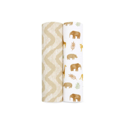aden + anais Essentials Cotton Muslin Swaddle Blanket - 2 Pack - Tanzania