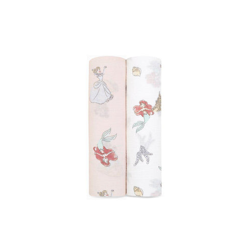 aden + anais Essentials Cotton Muslin Swaddle Blankets - 2 Pack - Disney Princess