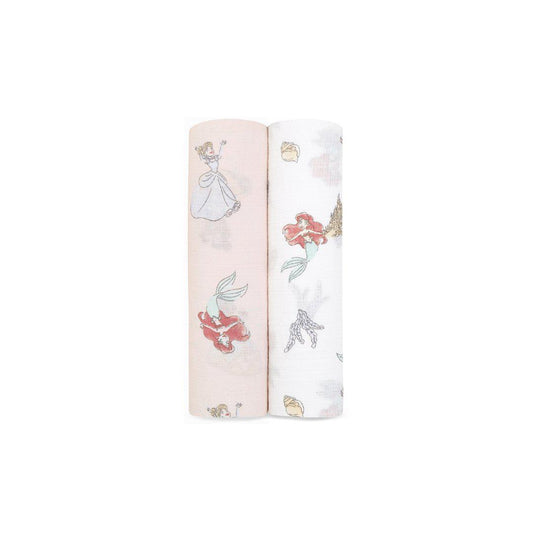 aden + anais Essentials Cotton Muslin Swaddle Blankets - 2 Pack - Disney Princess