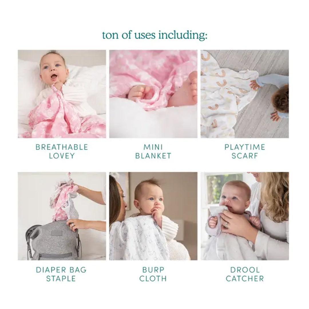 aden + anais Essentials Cotton Muslin Squares - 5 Pack - Blushing Bunnies