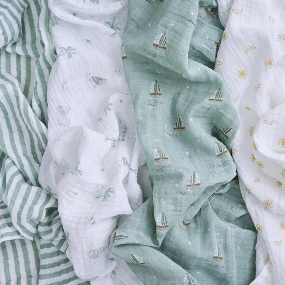 aden + anais Organic Cotton Swaddles - 4 Pack - Sailing Seas