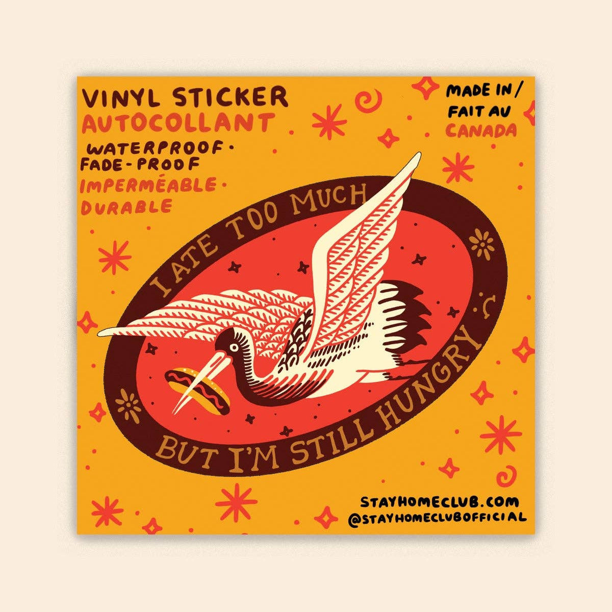 Ate Too Much Sticker | Waterproof Vinyl Sticker