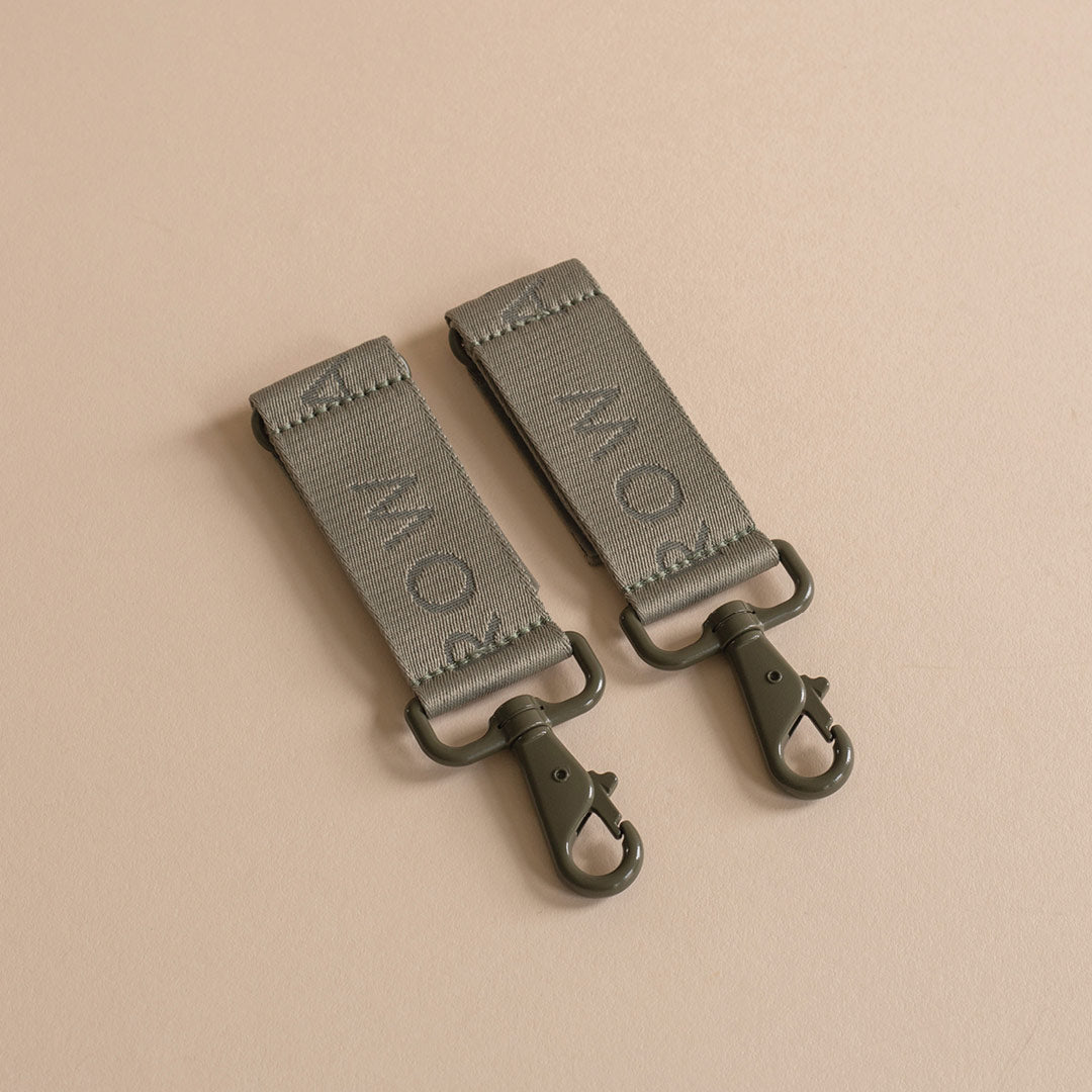 Avery Row Logo Pram Bag Clips - Olive Green