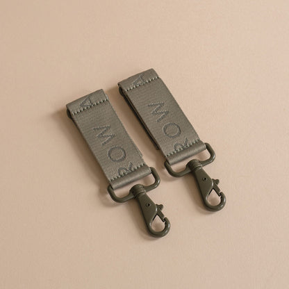 Avery Row Logo Pram Bag Clips - Olive Green